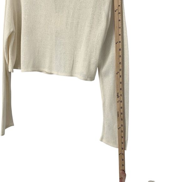 Sarah Pacino Translucent Open Back Sweater Cropped Boxy Designer Made In Italy - Picture 9 of 13